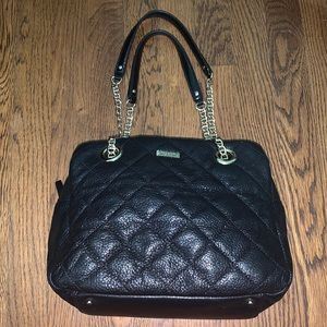kate spade ♠️ quilted sparkly black leather purse